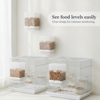 No-Mess Automatic Bird Feeder for Parrots and Small Birds, External Mount, Splash-Proof
