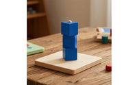 Child-Centered Peg Block Toy Stacking Shape Matching Toy Cognitive Wooden Base Board with Blocks Early Learning for Toddlers