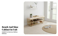 Luxurious Design Upholstered Shoe Rack Bench Padded Seat paded Rack Bench adaptable Use Entryway Seating Multi-Purpose for Apartment Dwellers, Homeowners, Hallway, Mudroom, Bedroom, Living Room