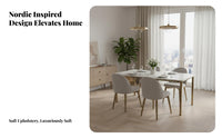Light Luxury Round Marble Dining Table Set Nordic Design Turntable Dining Table Set Easy to Clean Household Furniture for Restaurant Owners, Families, Homeowners, Hotel, Home, Living Room