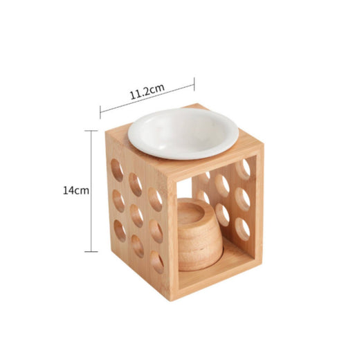 Bamboo Melt Warmer Ambient Light Wooden Oil Burner More Secure than Candles