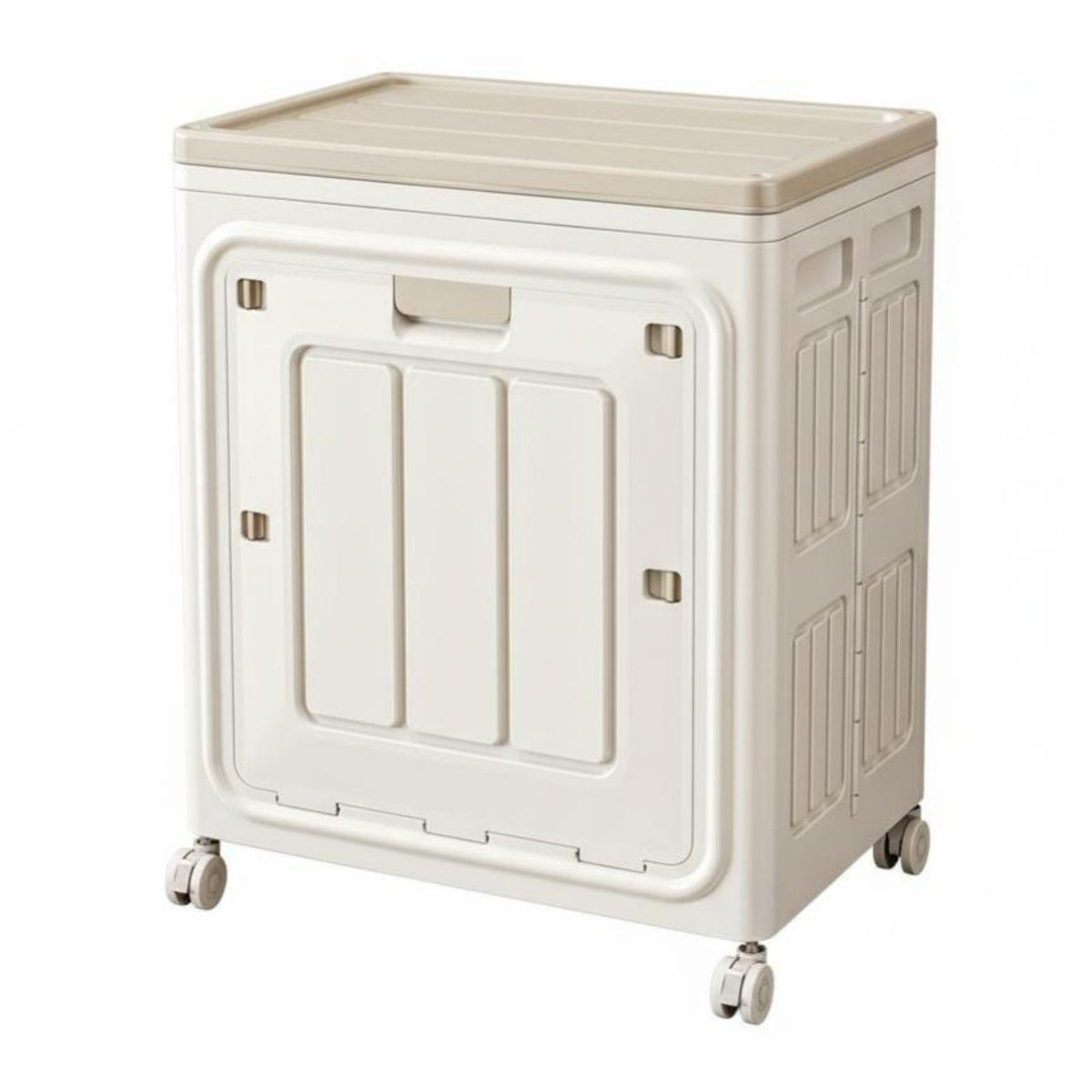 Foldable Wheeled Container Large Capacity Organizing Box Front Opening Door
