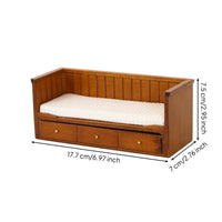 1/12 Scale Dollhouse Bed Retro Style Dollhouse Miniature Bed Solid Wood