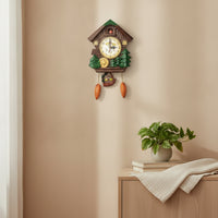 House-Shaped Cuckoo Wall Clock Unique Cuckoo Clock Original Black Woodland for Children, Bedroom