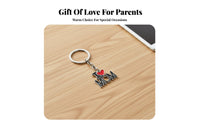 I Love Mom Dad Keychain Maternal Appreciation Day Gift Parent Appreciation Key Holder Zinc Alloy Letter Carved Keychain for Moms, Parents