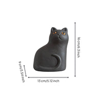 Cement Cat Figurine Home Concrete Cat Statue Realistic Sculpture for Desk
