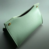 Tissue Box in PU Leather for Bathroom Decor, Pouch Shape Tissue Box Cover with Snap Button, Home Office Tissue Holder, Car Napkin Dispenser