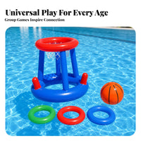 With Net 2-in-1 Pool Game Set Interactive Play Pool Basketball Toy PVC Recreation Item Repair Sealing Kit Included for Children