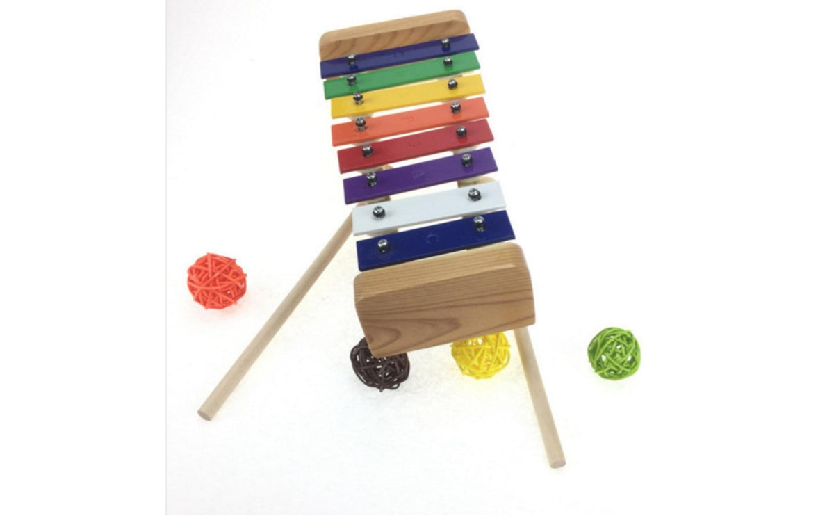 8 Note Glockenspiel Percussion Instrument Colorful Metal Key Glockenspiel Color Coded Keys Hand Knock Piano for Children, Young Children, Kindergarten