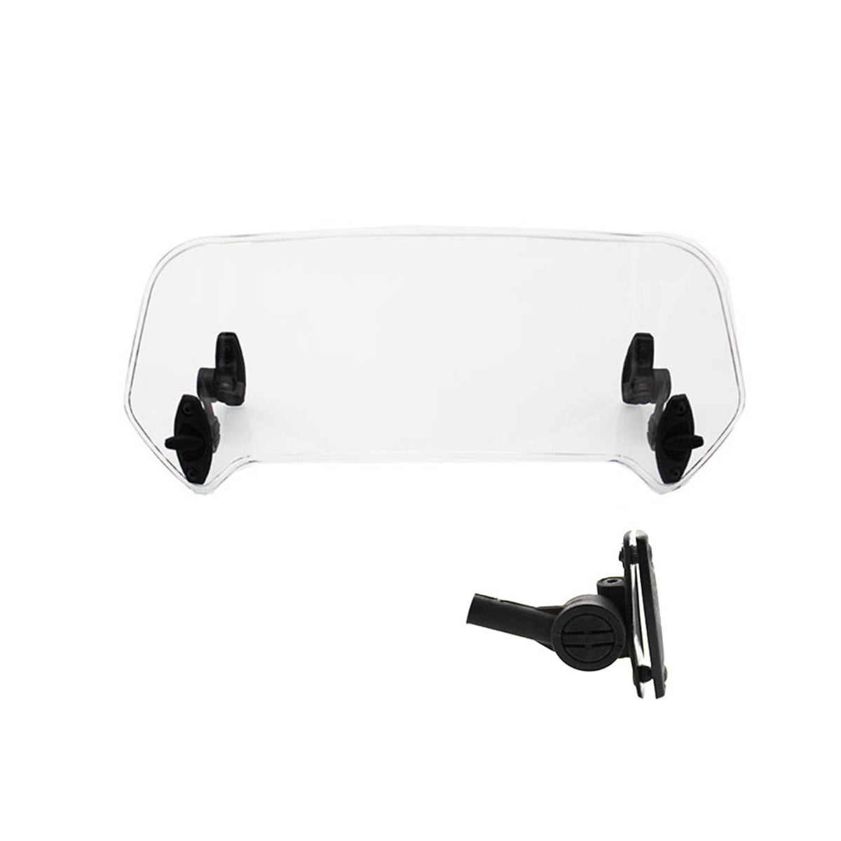 Aerodynamic Motorcycle Windscreen with Clamp Universal Adjustable Windshield Stable Wind Deflector with Clamp-on Clamp Long-Lasting for Motorcyclists, Commuters, Highway Riding, Touring