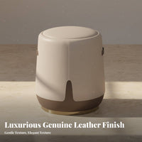 Nordic design Round Stuffed Ottoman Minimalist Design Three-Legged Round Seat Padded Top Low Stool multifunctional for hot beverage lovers, household members, removingice Workers, Bedroom, Entryway