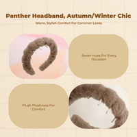 Plush Headband, Tiger Print, Soft Fuzzy, Autumn