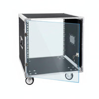 Thickened Metal Frame Rolling Flight Case Heavy-Duty Construction Mobile Audio Rack Reinforced Corners Portable Sound Equipment Case With Casters for DJs, Musicians, Outdoor Events, Home Theater, Studio, Conference Room