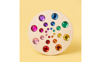 Crystal Board Round Wooden Board with Jewels Textured Educational Toy for Preschoolers, Kids, Kindergarten