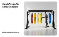 Freestanding Punching Bag Stand Indoor & Outdoor Use Gantry Training Frame Commercial Grade Heavy Duty Boxing Frame for Athletes, Teenagers, Home Gym