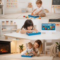 Color Matching Shape Sorter with Tray Wooden Shape Sorter Geometric Sorting Box Preschool for Classroom