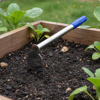 Stainless Metal Hand Hoe 2 in 1 3 Prong Cultivator Easy to Clean Garden Tool for Flower Bed, Digging Soil