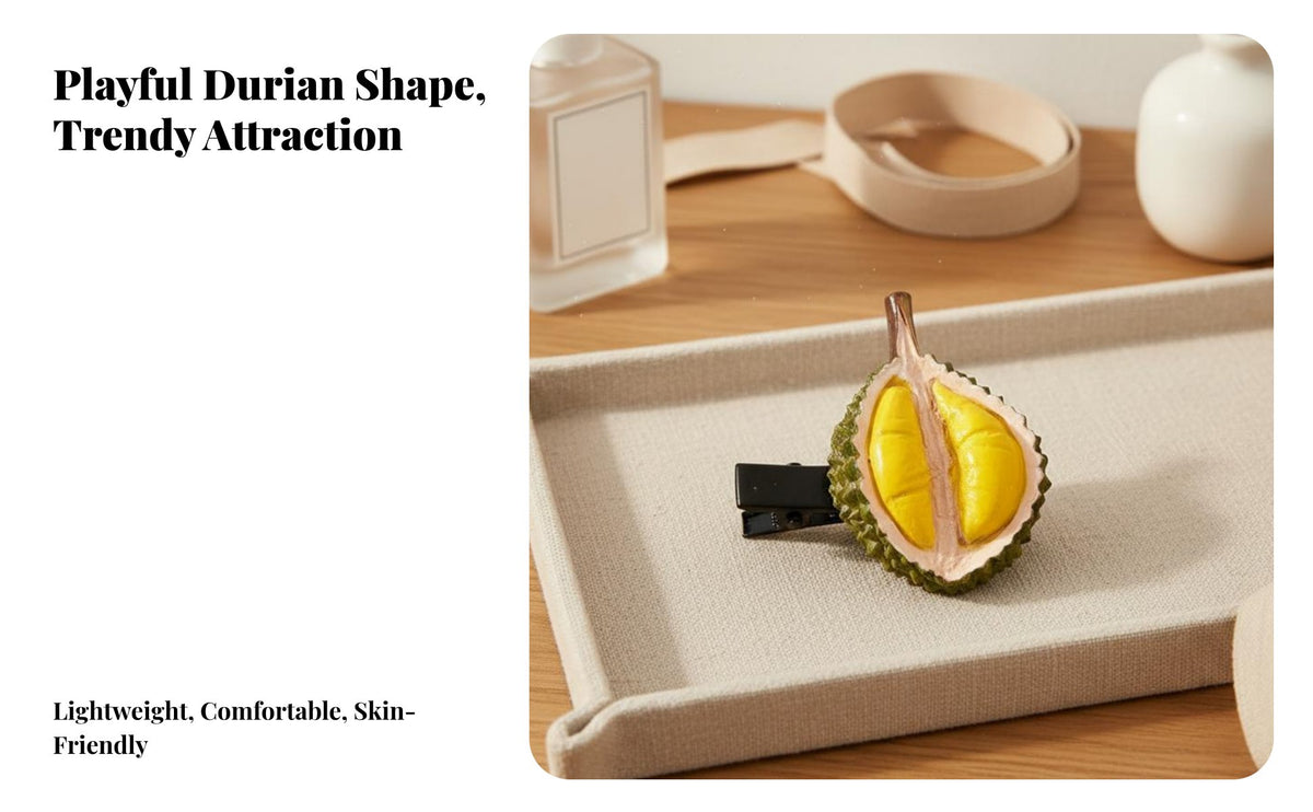 Durian Hair Barrette Cute Design Simulation Fruit Hair Barrette Fruit Shaped Barrette Fun and Playful Sweet Design
