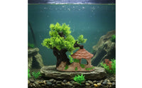 Fish Tank Landscape House Artificial Rockery Decoration Miniature Rockery Model Easy to Place for Terrarium, Desktop