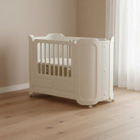 Multi-Functional Portable Baby Crib Foldable Design Bedside Co-Sleeper Crib Adjustable Height Multifunctional Infant Bed Silent Wheels for Newborns, Infants, Bedroom