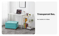 Clear Rolling Book Bin with casters Rolling Storage Bin See-Through Design