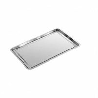 Food Grade Rectangular Steel Tray sturdy Rimmed Rectangular Tray Rust-Resistant Kitchenware Easy to Clean for Home Cooks, Party Hosts, Barbecue, Kitchen, Restaurant, Cafeteria