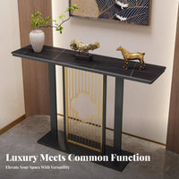 Light Luxury aesthetic Narrow Console Table Modern Design Slim Console Stand Space-Saving Accent Furniture adaptable Use for Apartment Dwellers, Homeowners, Interior Designers, Entryway, Corridor, Living Room, Small Spaces