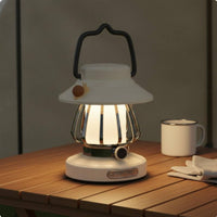 Stepless Dimming Retro Camping Lantern 3 Color Temperatures Rechargeable Tent Light Brightness Memory Handheld LED Lantern Adorable Snail Decor for Emergency