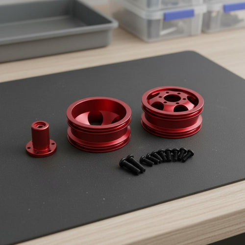 1/16 Scale Metal Wheel Hubs Long-Lasting Construction Performance Wheel Hub Set RC Vehicle Aluminum Rims Wear Resistant Model