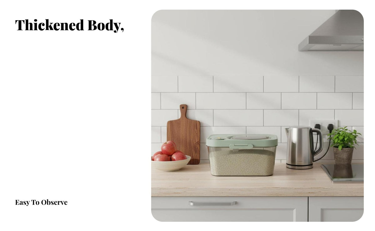 Large Capacity Rice Container Storage Bin Keeps Food Fresh Airtight Grain Container for Kitchen Countertop
