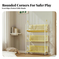 Floor-Standing Mobile shelf unit and Toy Cabinet 2-in-1 Design children's Furniture Movable with casters kids' Room Organizer Large Capacity for Toddlers, Families, Parents, Playroom, Nursery, Bedroom, Kindergarten
