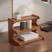 Stepped Display Rack Multi-Tier Design Desktop Plant Stand 3 Tier Desktop Shelf Space-Saving Bamboo Plant Stand Easy Assembly