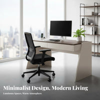 Minimalist Design Desk with Integrated Drawers Ample Storage Space Desk with Drawers Multi-Functional Office Furniture Spacious Work Surface for Students, telecommuting Workers, Professionals, Bedroom, Study Room