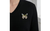 Butterfly Brooch Gold-Plated Butterfly Pin Brooch with Zircon Delicate Jewelry Transparent for Women, Evening Wear, Weddings