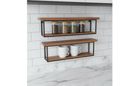 Wall-Mounted Metal Brackets Space-Saving Wall Shelves with Metal Brackets Sturdy for Entryway