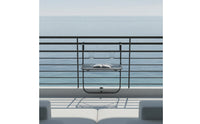 Hanging Table with Mesh Top Foldable Hanging Balcony Table Metal Furniture for Renters, Small Areas