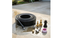 Pressure Washer Sewer Cleaning Kit Flexible Sewer Jet Hose Coiled Drain-Clearing Hose with Adapters for Homeowners