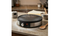 Adjustable Temperature Electric Crepe Maker Indicator Lights Crepe Maker Flat Cooking Surface Round Griddle 1000 W