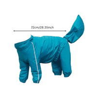 Four-Legged Dog Raincoat Male and Female Specific Design Full Coverage Dog Raincoat Hood with Clear Visor Canine Clothing for Outdoor