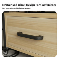 High-fidelity Component Cabinet with Drawer Multi-tier Audio Rack Sturdy Steel Frame Stable Structure Scratch-resistant Wood Suitable for Gift Giving Home Decoration Living Room Audiophile Entertainment