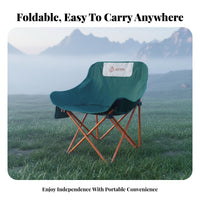 Foldable Lowcontour Moon Chair Lightweight Folding Seat With Backrest Portable Seating Rapid-Folding for al fresco diningkers, concert and attenders, Camping, Outdoors, Fishing, al fresco dining