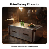 Riveted Flight Armchair utilitarian Design Upholstered Single Seater Retro Aesthetic Accent Chair for Cafe Owners, Adults, Studio, Office, Living Room