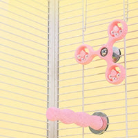 Cockatiel Rotating Windmill Toy, Suction Cup Budgie and Lovebird Toy, PLA Material Parrot Enrichment Accessory
