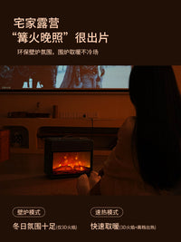 百斯腾F1仿真火焰取暖器3D壁炉式家用省电便携冬季桌面烤火炉小型