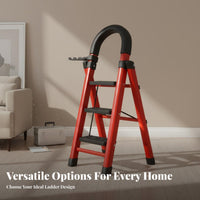Foldable Design Folding Step Ladder Space-Saving Household Step Ladder Sturdy Climbing Equipment Non-Slip Steps for Homeowners, DIY Enthusiasts, Painters, Indoor, Outdoor, Kitchen, Garage