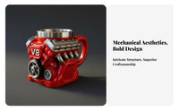 V8 Engine Mug Unique Gift V8 Powerplant Coffee Mug Stainless Steel Liner 3D Mechanical Coffee Cup for Mechanics, Fathers, Garage, Desk Decoration