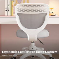 Height Adjustable Rolling Student Chair Ergonomic Design Armless Roller Seat Thick Cushion children's Furniture 360-Degree Swivel for Students, Parents, Homework, Study Room, Bedroom, School Dorm