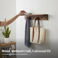 Wall Shelf with Hooks Vintage Aesthetic Coat Rack Space-Saving for Renters