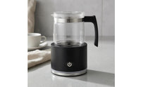 Hot and Cold Automatic Milk Frother Transparent Cup Electric Frother Clear Lid Milk Warmer Compact for Countertop