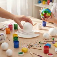 High-Density White Polystyrene Foam Balls for DIY Crafts, Wedding Decor, and Display Props